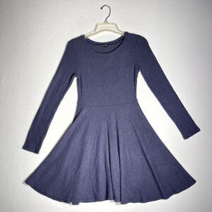 Lulu's Soft Dark Blue Long-Sleeved Dress‎ Women Size S